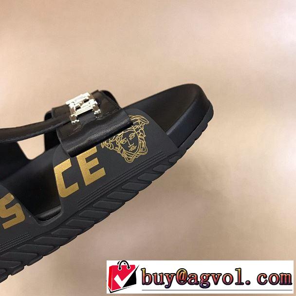  クールな印象を引き立て   ヴェルサーチVERSACE 2019年の夏のマスト 2色可選 サンダル グッと大人っぽい印象に