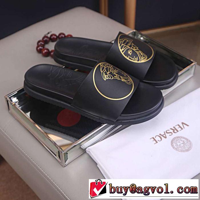 2019夏ファション新品 サンダル リラックス感のあるゆったり  ヴェルサーチVERSACE 抜け感スゴイ 