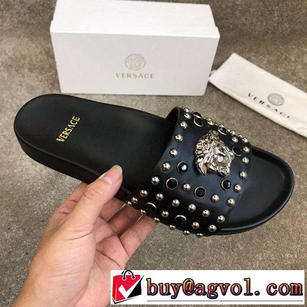  【2019春夏】最新コレクション 柔らかい印象に上質  サンダル  ヴェルサーチVERSACE 2色可選 着回し力も抜群です！