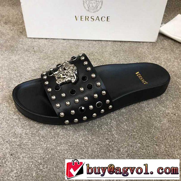  【2019春夏】最新コレクション 柔らかい印象に上質  サンダル  ヴェルサーチVERSACE 2色可選 着回し力も抜群です！