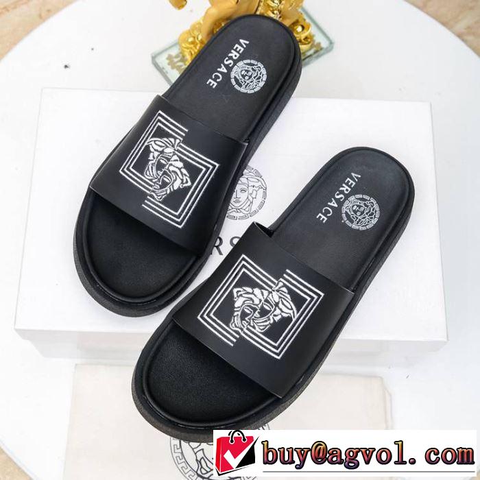  2色可選 着るだけで上品なスタイル サンダル  2019春夏トレンドアイテム ヴェルサーチVERSACE  知的優秀アイテム