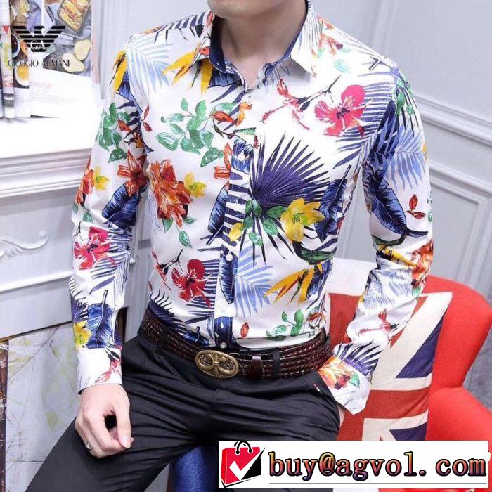 2色可選  知的優秀アイテム 長袖 /ロンT/ロングT/ロングTシャツ2019年春夏流行ファッション  アルマーニ ARMANI
