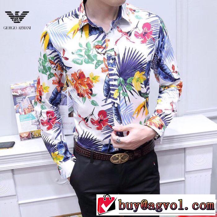 2色可選  知的優秀アイテム 長袖 /ロンT/ロングT/ロングTシャツ2019年春夏流行ファッション  アルマーニ ARMANI