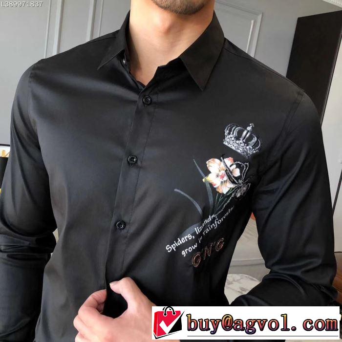 Dolce&Gabbana 2色可選 ドレスアップ効果も抜群 ドルチェ＆ガッバーナ 2019夏色っぽさ  長袖 /ロンT/ロングT/ロングTシャツ