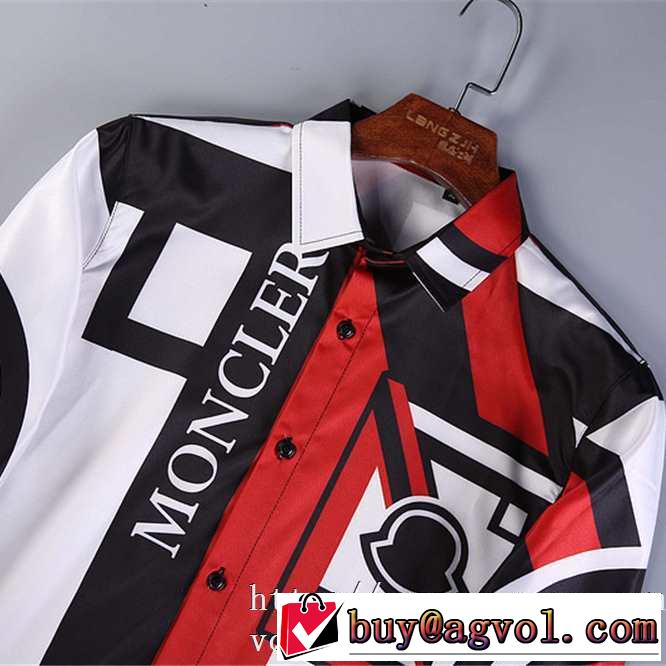 モンクレール シャツ GENIUS GRAIG GREEN LOGO PRINT ブランド コピーMONCLERメンズ 長袖シャツ サイズ感着こなし 新作