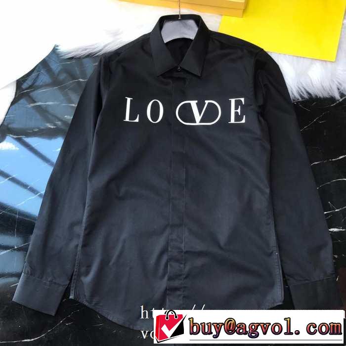 ブランドシャツ カジュアル コーデ ヴァレンティノ 服 メンズ 長袖シャツ Valentino コピー 安いV-LOGO軽い着心地新作 おすすめ