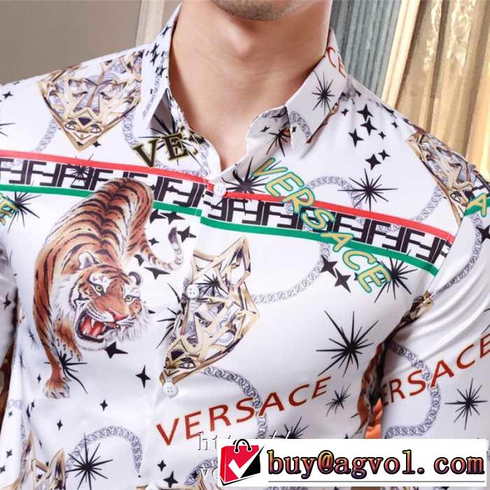 注目の秋ファッション一番 ヴェルサーチ VERSACE シャツ 2色可選 2019トレンドカラー秋冬セール
