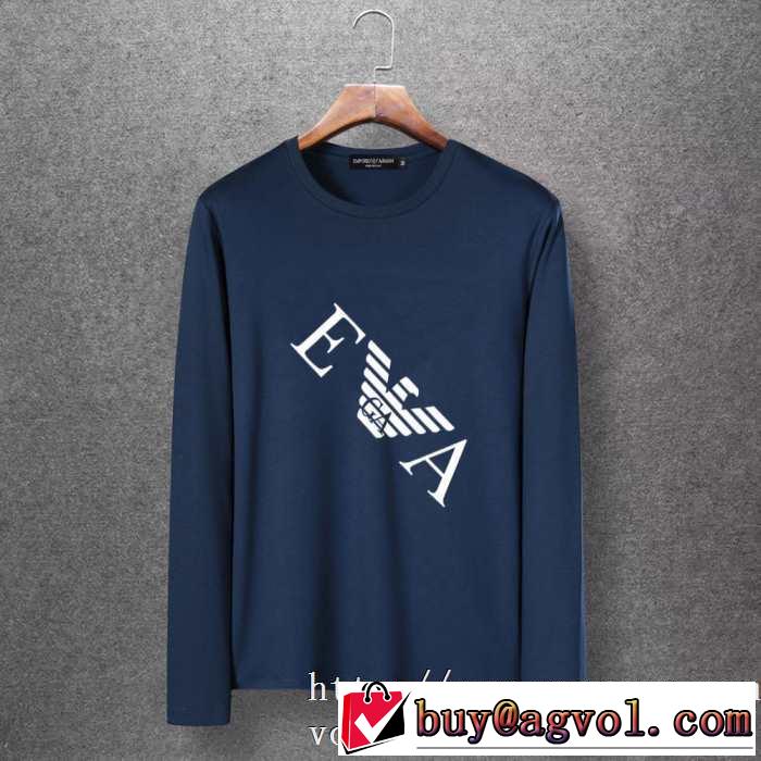 アルマーニ ARMANI 長袖Tシャツ 多色可選 気になる2019年秋のファッション 秋にはやる最新作を先取り