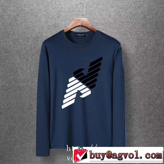 秋冬にお世話になる定番 先取り 2019/2020秋冬ファッション アルマーニ ARMANI 長袖Tシャツ 4色可選