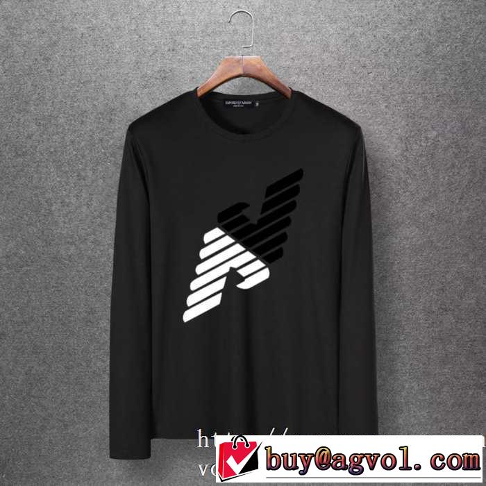 秋冬にお世話になる定番 先取り 2019/2020秋冬ファッション アルマーニ ARMANI 長袖Tシャツ 4色可選