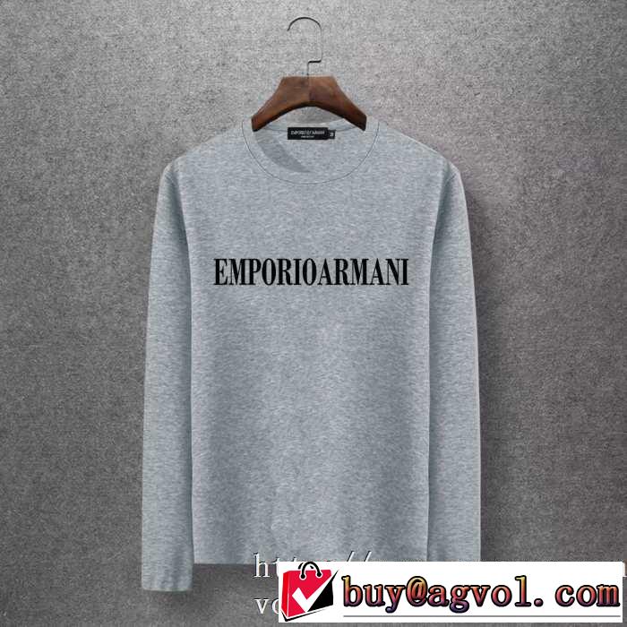 長袖Tシャツ 多色可選 2019秋冬トレンド押さえておきたい 秋にこれがはやりそう アルマーニ ARMANI