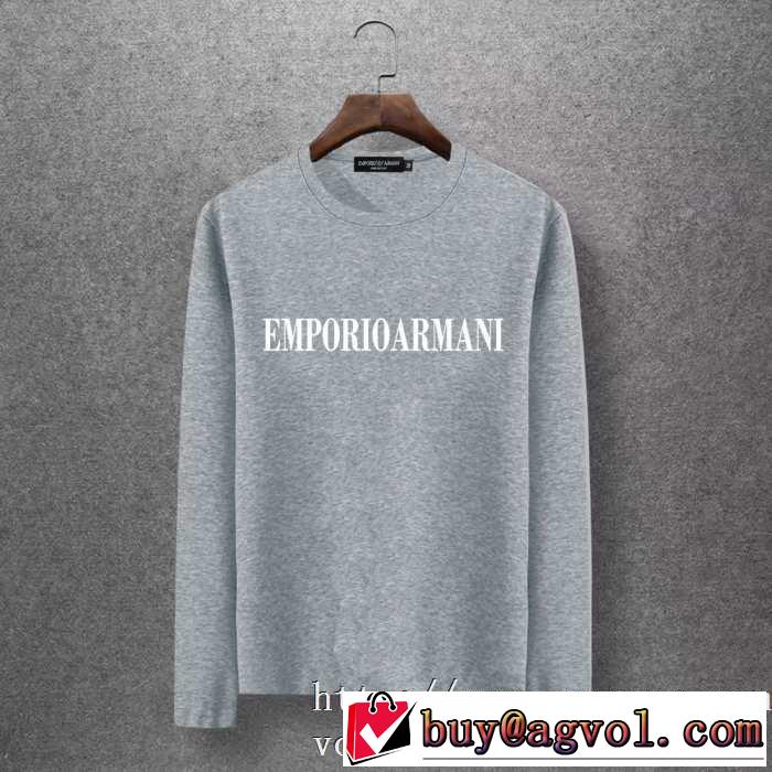 長袖Tシャツ 多色可選 2019秋冬トレンド押さえておきたい 秋にこれがはやりそう アルマーニ ARMANI