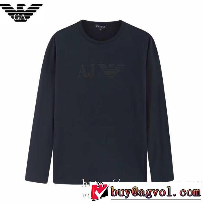 【2019秋冬】の注目トレンド アルマーニ ARMANI 長袖Tシャツ 3色可選 お洒落で秋冬注目トレンド