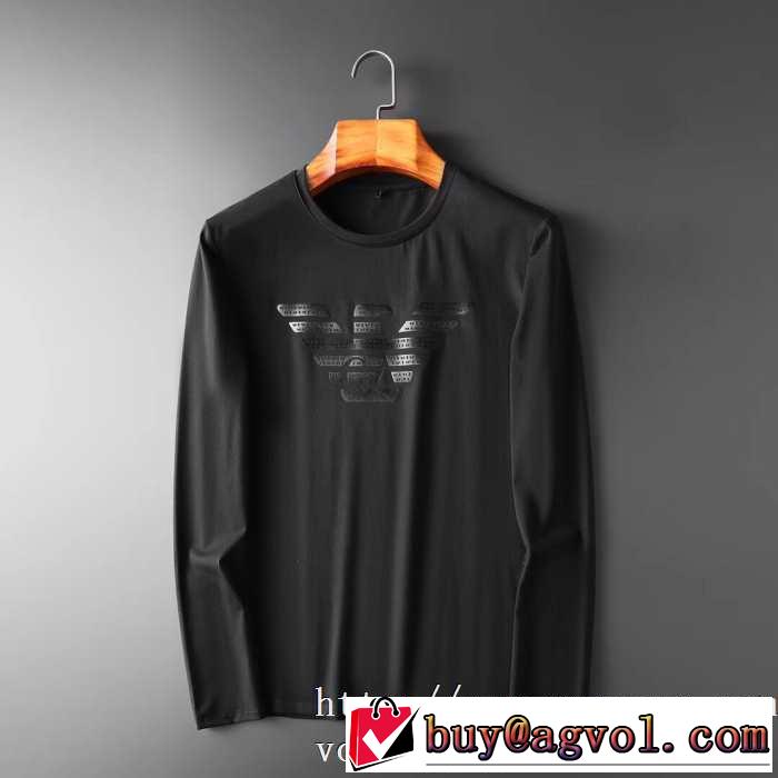 2色可選 長袖Tシャツ アルマーニ ARMANI 2019トレンドファッション新品 今から取り入れられるトレンド