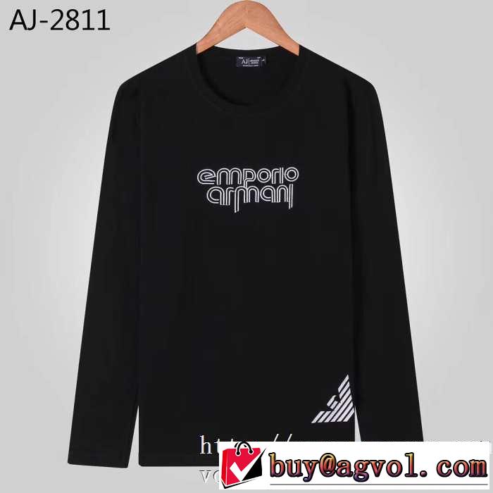 アルマーニ ARMANI 長袖Tシャツ 2色可選 今年らしい新しい人気色 2019秋のファッショントレンドはこれ