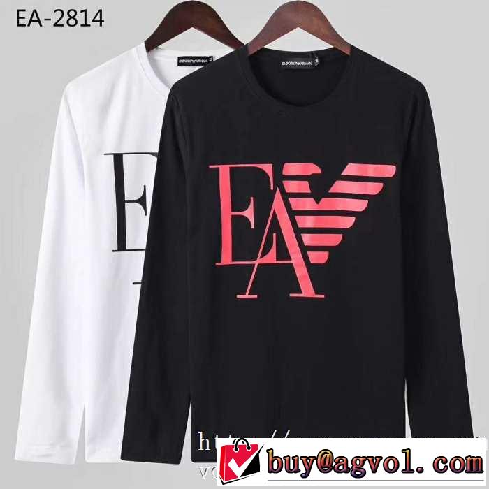 長袖Tシャツ 2色可選 着心地もなめらかで快適 2019-2020秋冬のファッション アルマーニ ARMANI