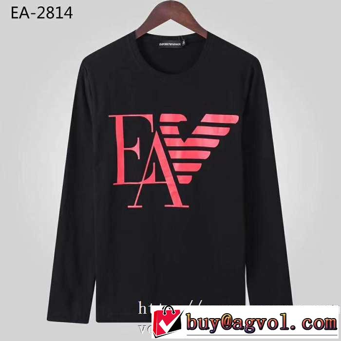 長袖Tシャツ 2色可選 着心地もなめらかで快適 2019-2020秋冬のファッション アルマーニ ARMANI