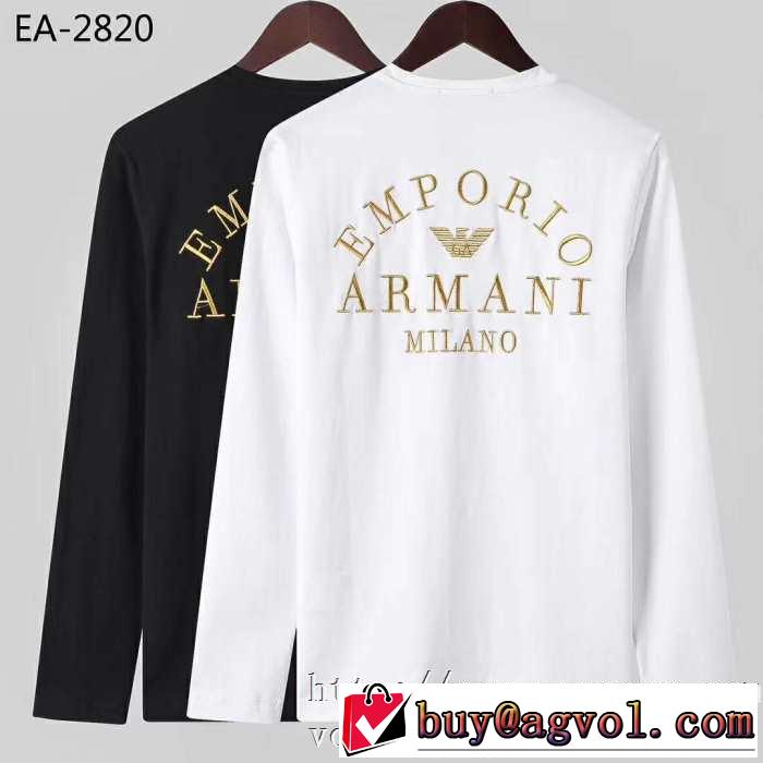 一番おしゃれ秋冬トレンド 2019秋冬トレンドデザイン アルマーニ ARMANI 長袖Tシャツ 2色可選