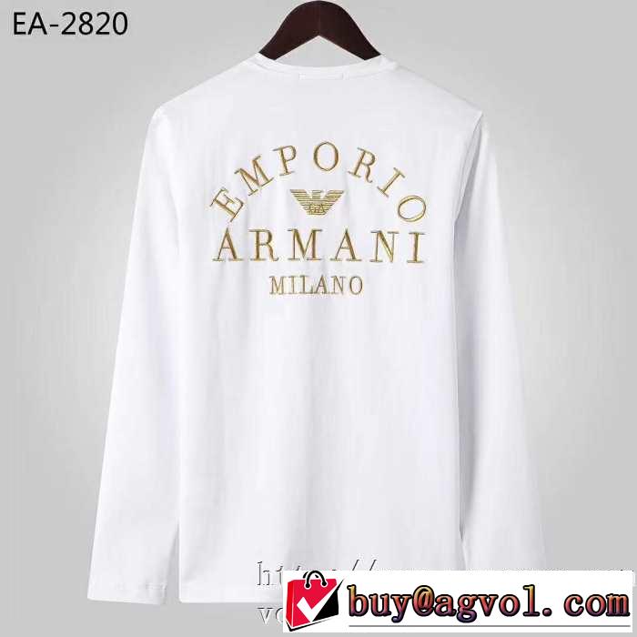 一番おしゃれ秋冬トレンド 2019秋冬トレンドデザイン アルマーニ ARMANI 長袖Tシャツ 2色可選