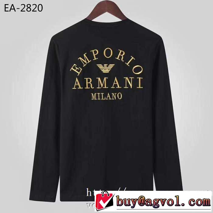 一番おしゃれ秋冬トレンド 2019秋冬トレンドデザイン アルマーニ ARMANI 長袖Tシャツ 2色可選