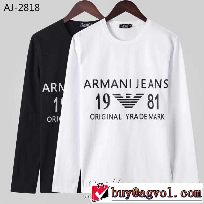 長袖Tシャツ 2色可選 2019秋に注目したい 最新秋冬トレンドをチェック アルマーニ ARMANI