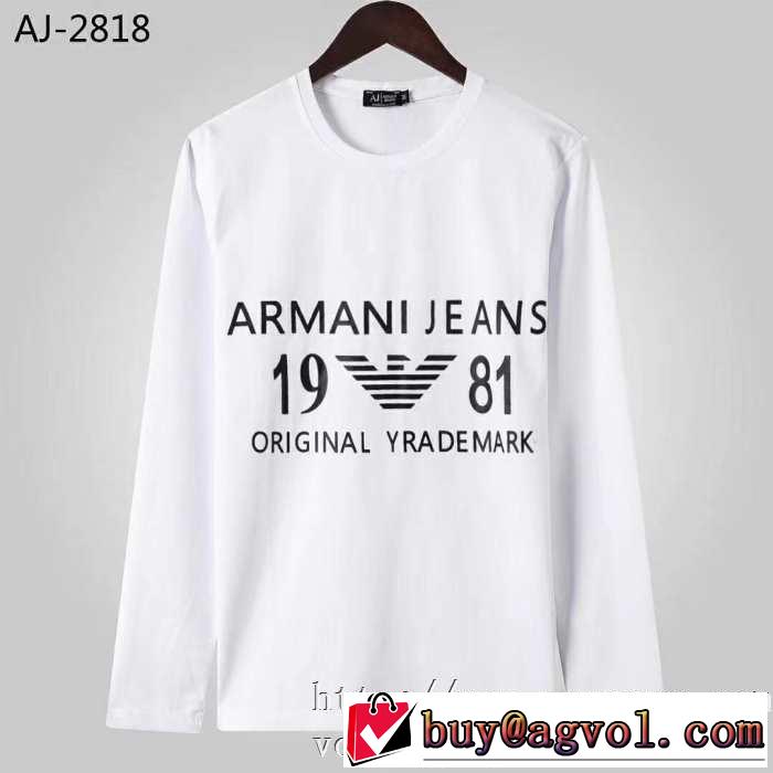 長袖Tシャツ 2色可選 2019秋に注目したい 最新秋冬トレンドをチェック アルマーニ ARMANI