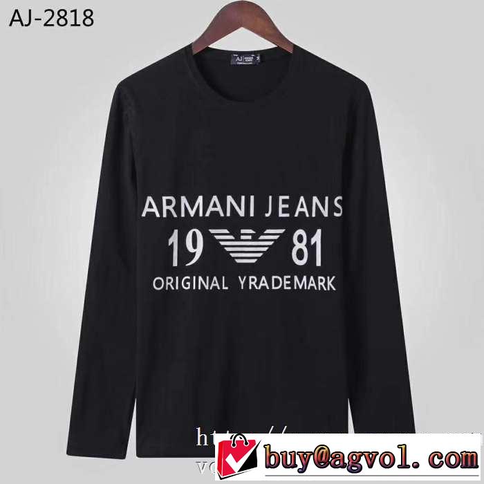 長袖Tシャツ 2色可選 2019秋に注目したい 最新秋冬トレンドをチェック アルマーニ ARMANI