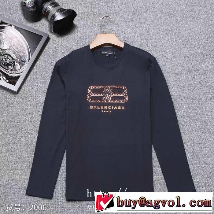 バレンシアガ Balenciaga 長袖Tシャツ 3色可選 2019トレンドカラー秋冬セール 秋トレンドの新定番
