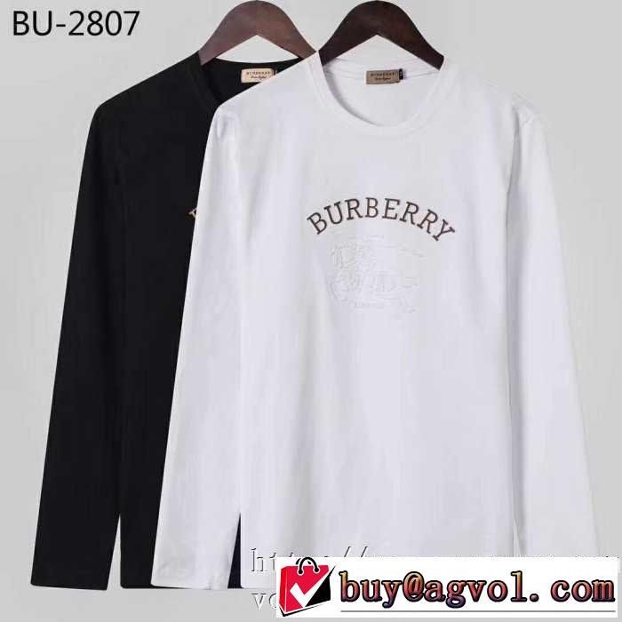 人気ファッション雑誌でも掲載 2019秋冬トレンドアイテム バーバリー BURBERRY 長袖Tシャツ 2色可選