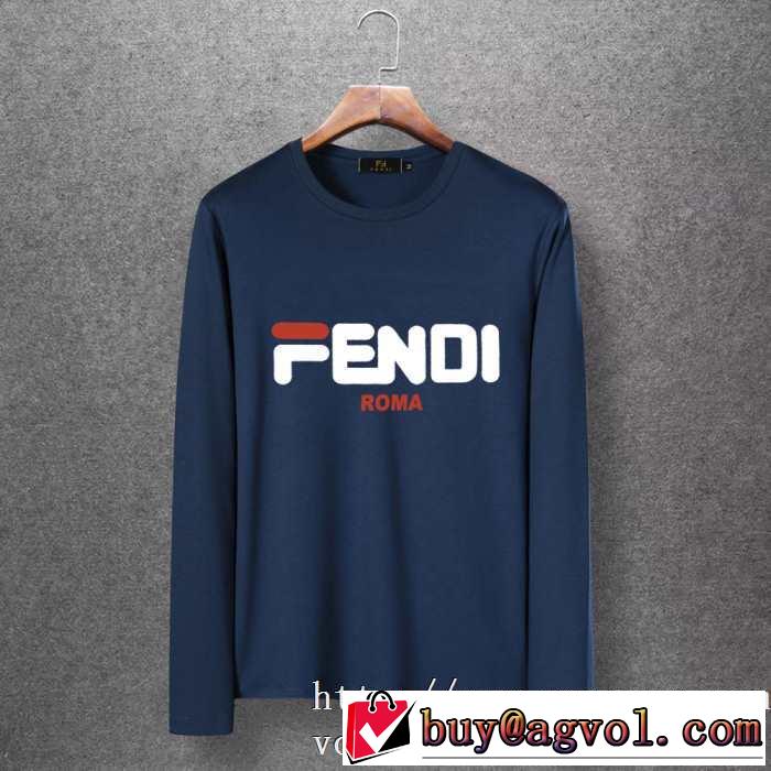 秋服コーデ2019年版 フェンディ FENDI 長袖Tシャツ 4色可選 人気ブランドの新作秋冬トレンド