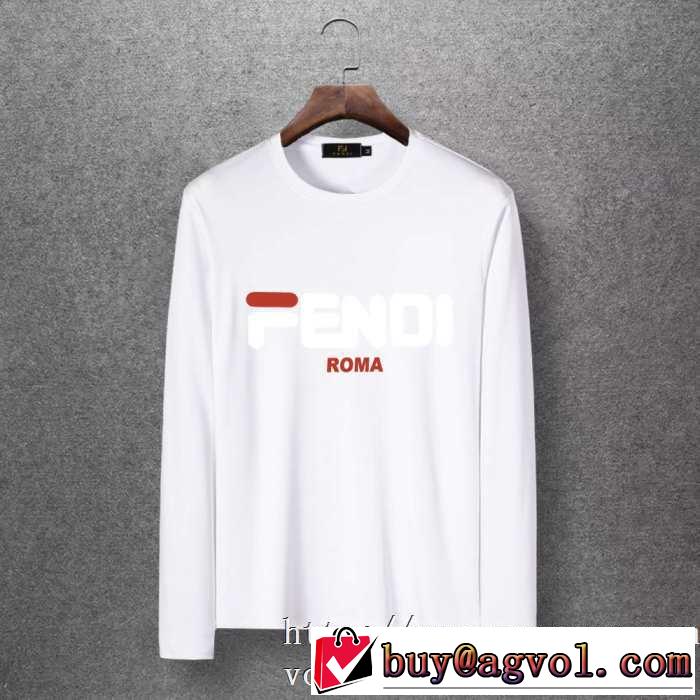 秋服コーデ2019年版 フェンディ FENDI 長袖Tシャツ 4色可選 人気ブランドの新作秋冬トレンド
