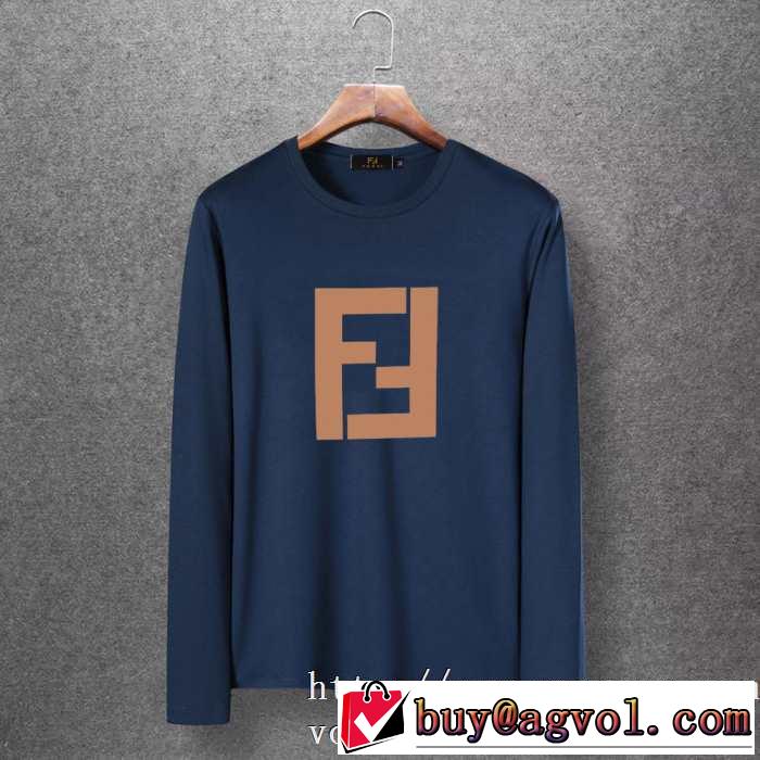 4色可選 長袖Tシャツ 絶対おさえるべきカラーと最新 2020秋冬流行ファション  フェンディ FENDI
