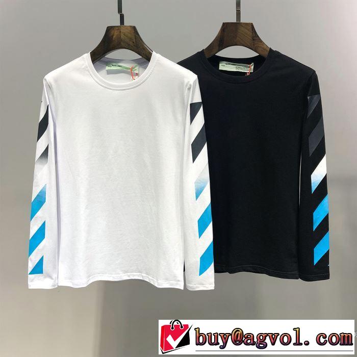 2019春夏のトレンド新商品 暑い今こそ活躍させたい！ Off-White オフホワイト 長袖Tシャツ 2色可選