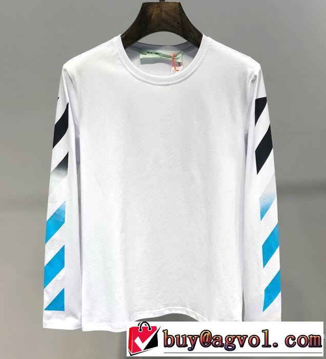 2019春夏のトレンド新商品 暑い今こそ活躍させたい！ Off-White オフホワイト 長袖Tシャツ 2色可選