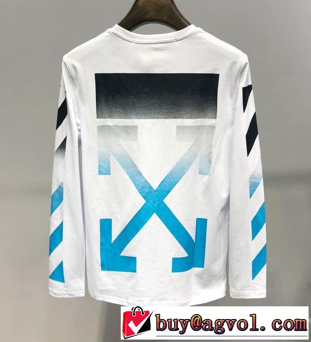 2019春夏のトレンド新商品 暑い今こそ活躍させたい！ Off-White オフホワイト 長袖Tシャツ 2色可選
