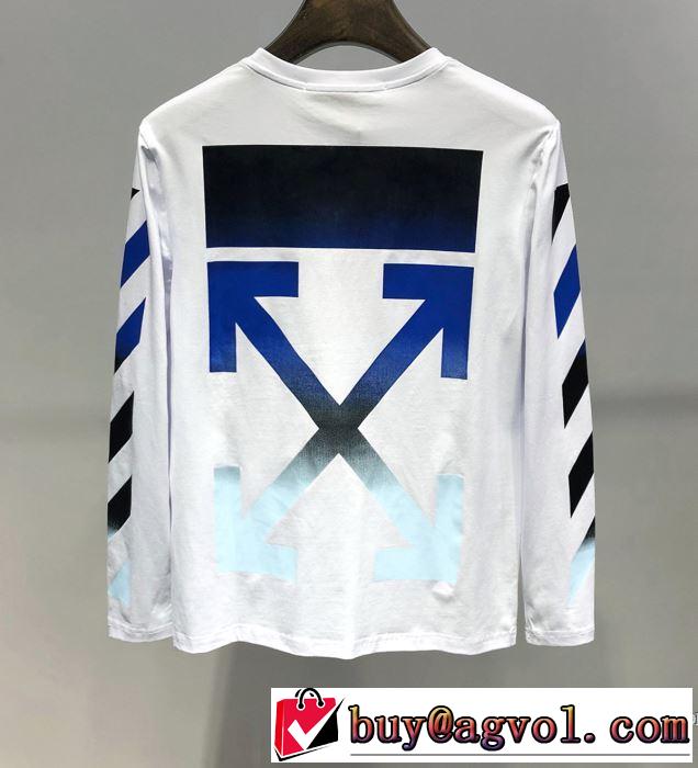 長袖Tシャツ 2色可選 2019春夏トレンドアイテム おしゃれデザインも大人気 Off-White オフホワイト