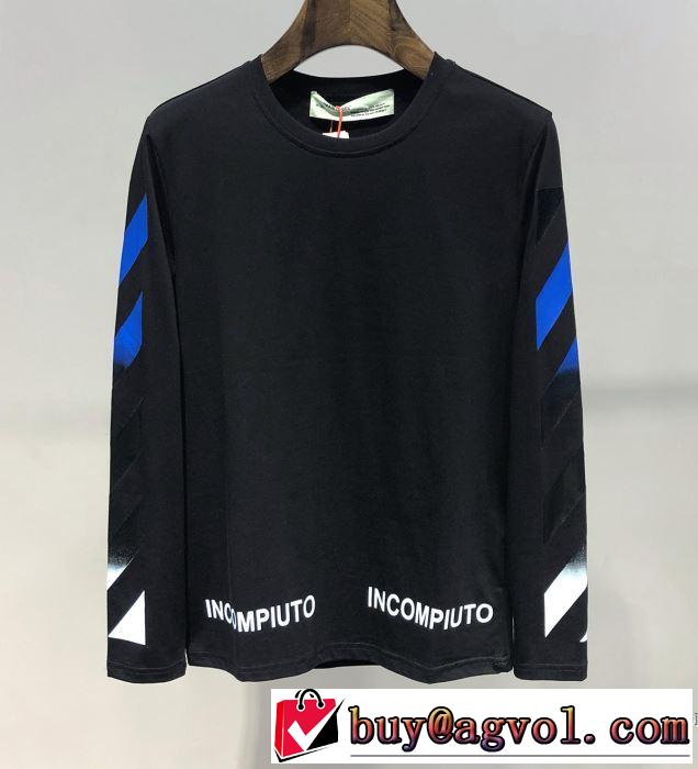 長袖Tシャツ 2色可選 2019春夏トレンドアイテム おしゃれデザインも大人気 Off-White オフホワイト
