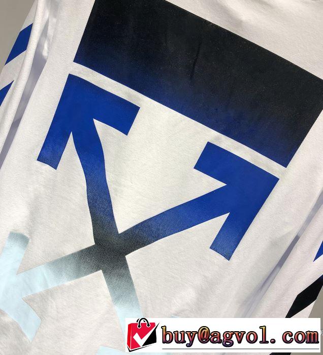 長袖Tシャツ 2色可選 2019春夏トレンドアイテム おしゃれデザインも大人気 Off-White オフホワイト