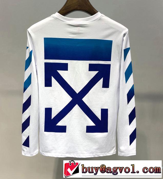 定番のスタイル春夏限定 2019春夏も引き続きトレンド Off-White オフホワイト 長袖Tシャツ 2色可選