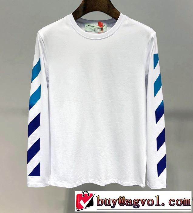 定番のスタイル春夏限定 2019春夏も引き続きトレンド Off-White オフホワイト 長袖Tシャツ 2色可選
