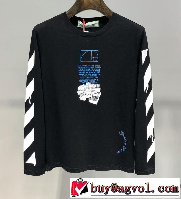 長袖Tシャツ 2色可選 大人カジュアル夏ファッション2019 今季トレンドの限定アイテム Off-White オフホワイト