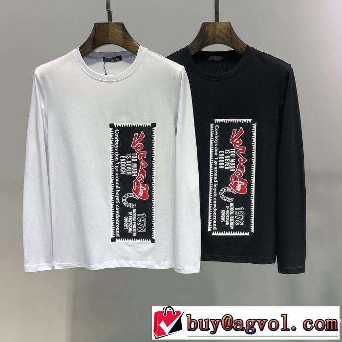 2色可選 長袖Tシャツ 2019春夏の大注目トレンド 定番のスタイル春夏限定 ヴェルサーチ VERSACE