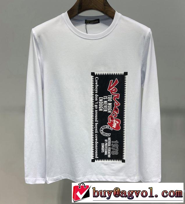 2色可選 長袖Tシャツ 2019春夏の大注目トレンド 定番のスタイル春夏限定 ヴェルサーチ VERSACE