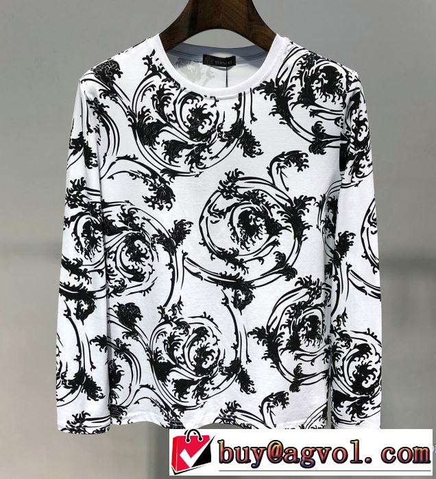 大人カジュアル夏ファッション2019 ヴェルサーチ VERSACE 長袖Tシャツ 2色可選 暑い季節も大活躍