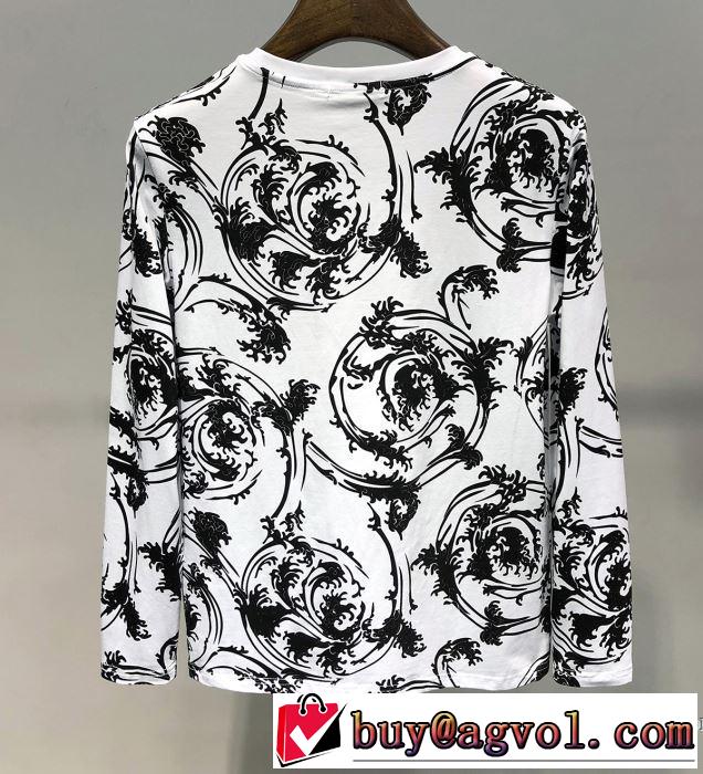大人カジュアル夏ファッション2019 ヴェルサーチ VERSACE 長袖Tシャツ 2色可選 暑い季節も大活躍