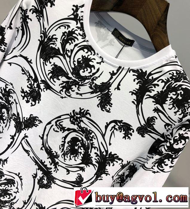 大人カジュアル夏ファッション2019 ヴェルサーチ VERSACE 長袖Tシャツ 2色可選 暑い季節も大活躍
