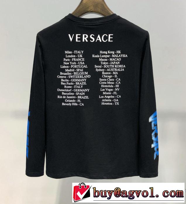 クラシカルな雰囲気 《2019年》今、注目のストリート ヴェルサーチ VERSACE 長袖Tシャツ 2色可選