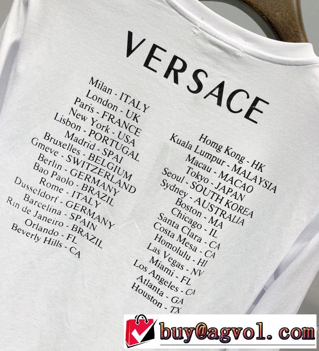 クラシカルな雰囲気 《2019年》今、注目のストリート ヴェルサーチ VERSACE 長袖Tシャツ 2色可選