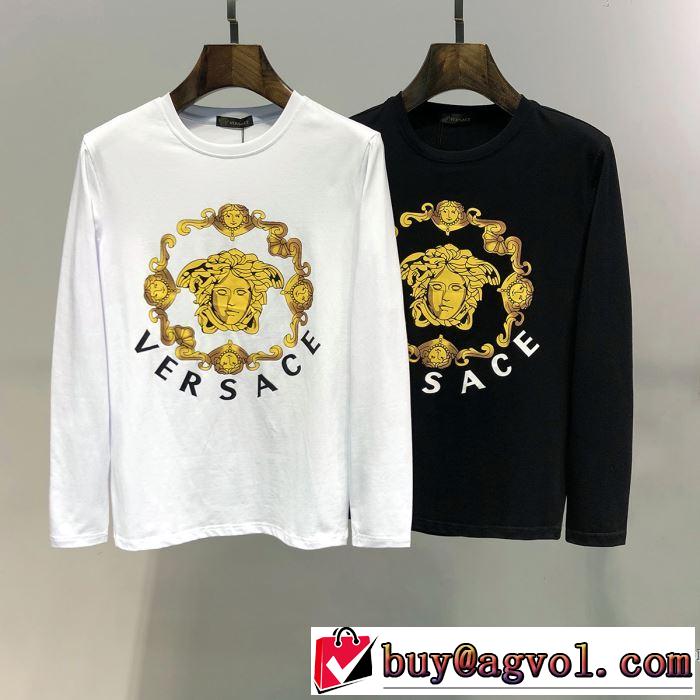 ヴェルサーチ VERSACE 長袖Tシャツ 2色可選 春夏シンプルファッションでOK！2019春夏は人気定番