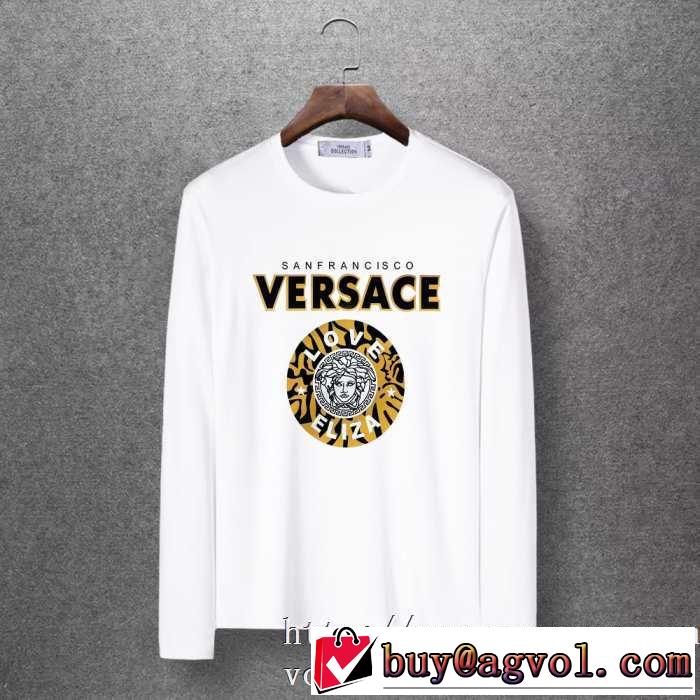 毎日はちょっとイイ秋冬新品 2019秋冬トレンドアイテム ヴェルサーチ VERSACE 長袖Tシャツ 4色可選